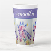 Giraffe Waterverf leuke Whimsical Girls Name Art Latte Mok (Voorkant)