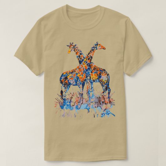 Giraffe Waterverf Love Giraffe T-shirt (Design voorkant)