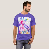 Giraffe Waterverf Mannen Paarse Gifts Lavendel T-shirt (Voorkant volledig)