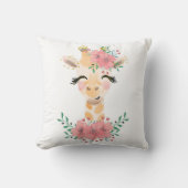 Giraffe waterverf met Sierkussen Florals (Voorkant)