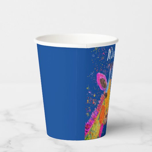 Giraffe Waterverf Modern Baby shower Script Papieren Bekers (Rechts)