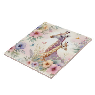 Giraffe Waterverf Muur en Vloer Tegels Tegeltje