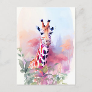 Giraffe Waterverf Portret 2 Briefkaart