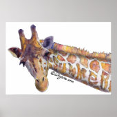 Giraffe Waterverf Poster afdrukken (Voorkant)