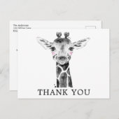 Giraffe Waterverf Safari Dieren Dank u Briefkaart (Voorkant / Achterkant)