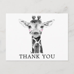 Giraffe Waterverf Safari Dieren Dank u Briefkaart