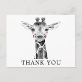 Giraffe Waterverf Safari Dieren Dank u Briefkaart (Voorkant)