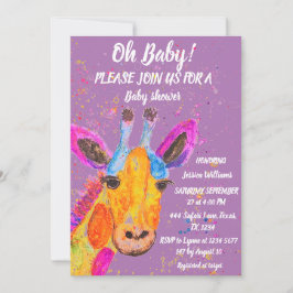Giraffe Waterverf Safari Oerwoud Cute Baby shower Kaart