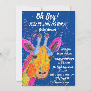 Giraffe Waterverf Safari Oerwoud Cute Baby shower Kaart