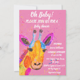 Giraffe Waterverf Safari Oerwoud Cute Baby shower Kaart