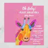 Giraffe Waterverf Safari Oerwoud Cute Baby shower Kaart (Voorkant / Achterkant)