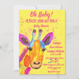Giraffe Waterverf Safari Oerwoud Cute Baby shower Kaart