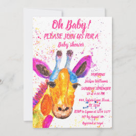 Giraffe Waterverf Safari Oerwoud Cute Baby shower Kaart