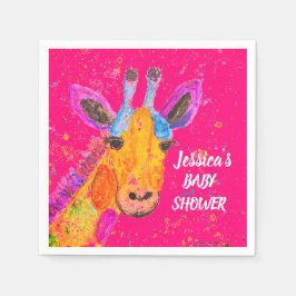 Giraffe Waterverf Safari Oerwoud Cute Baby shower Servet