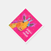 Giraffe Waterverf Safari Oerwoud Cute Baby shower Servet (Hoek)