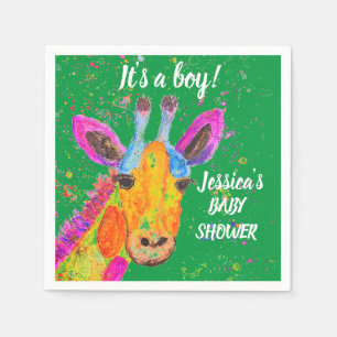 Giraffe Waterverf Safari Oerwoud Cute Baby shower Servet