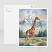 Giraffe waterverf schilderen briefkaart (Voorkant / Achterkant)
