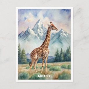 Giraffe waterverf schilderen briefkaart
