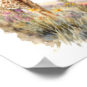 Giraffe Waterverf schilderen Poster (Hoek)