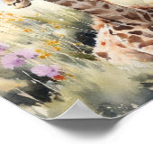 Giraffe Waterverf schilderen Poster (Hoek)