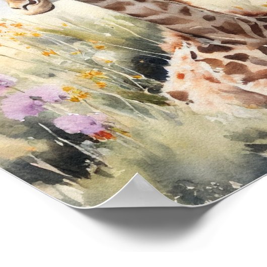 Giraffe Waterverf schilderen Poster (Hoek)