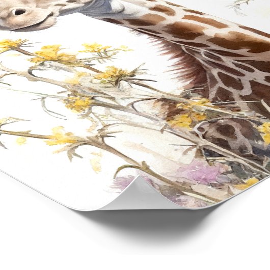 Giraffe Waterverf schilderen Poster (Hoek)
