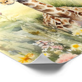 Giraffe Waterverf schilderen Poster (Hoek)