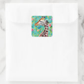 Giraffe Waterverf Square Sticker (Tas)
