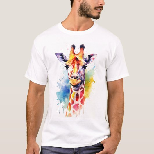 Giraffe Waterverf T-shirt (Voorkant)