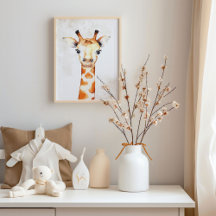 Giraffe Waterverf Wall Art kinderkamer Decor