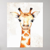 Giraffe Waterverf Wall Art kinderkamer Decor Poster (Voorkant)