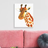 Giraffe waterverven Safari Afrikaanse Oerwoud Canvas Afdruk (Insitu (Woonkamer))