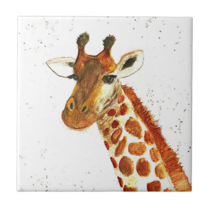 Giraffe waterverven Safari Afrikaanse Oerwoud Tegeltje