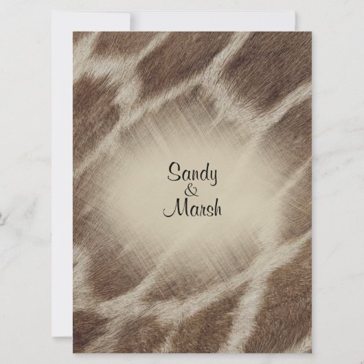 Giraffe Wedding Uitnodiging (Achterkant)