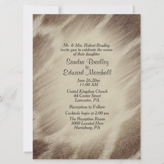 Giraffe Wedding Uitnodiging (Voorkant)