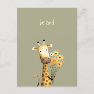 Giraffe - wees aardig briefkaart