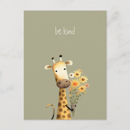 Giraffe - wees aardig briefkaart (Voorkant)