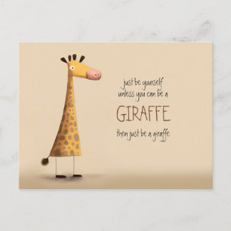 Giraffe - Wees jezelf Ansichtkaart Briefkaart