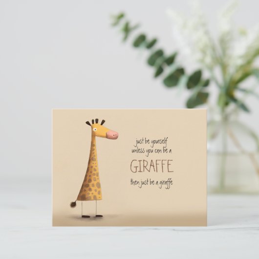 Giraffe - Wees jezelf Briefkaart (Staand voorkant)