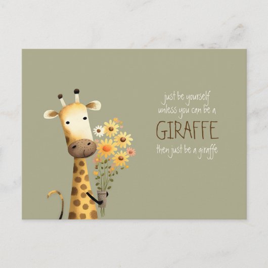 Giraffe - Wees jezelf een grappig Briefkaart (Voorkant)