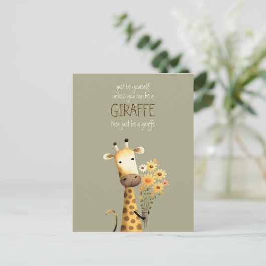 Giraffe - Wees jezelf grappig Briefkaart (Staand voorkant)