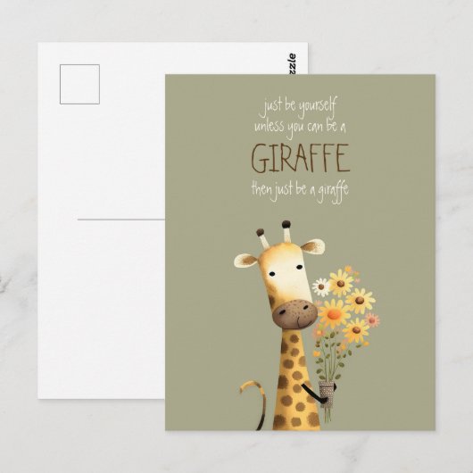 Giraffe - Wees jezelf grappig Briefkaart (Voorkant / Achterkant)