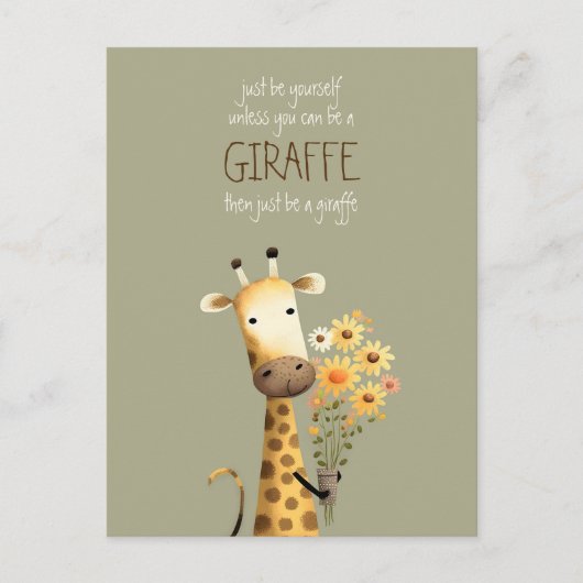Giraffe - Wees jezelf grappig Briefkaart (Voorkant)