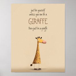 Giraffe - Wees jezelf Kinderkamer Slaapkamer Poste Poster