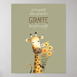 Giraffe - Wees jezelf Kinderkamer Slaapkamer Poste Poster