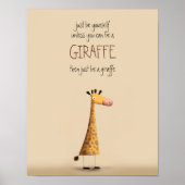 Giraffe - Wees uzelf Nursery Kind Dorm Poster (Voorkant)
