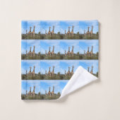 Giraffe Weide Tegel Wrap Bad Handdoek (Wasdoekje)