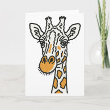 Giraffe wenskaart