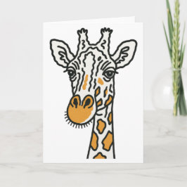 Giraffe wenskaart bedankkaart