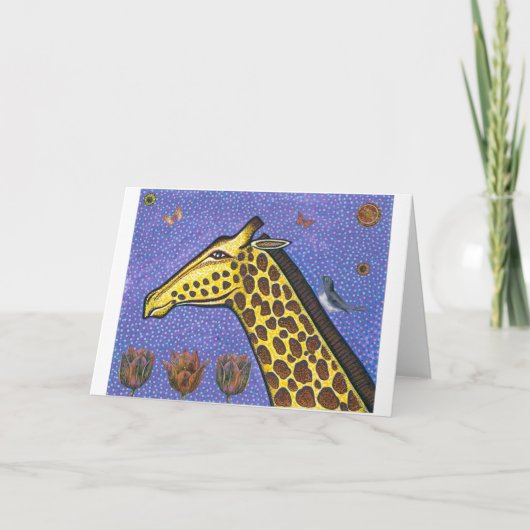 Giraffe Wenskaart Feestdagen Kaart (Voorkant)
